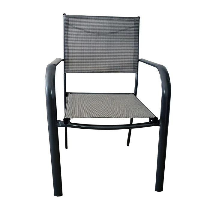 Metal chair anthracite with arms Text 2x1 - Velco