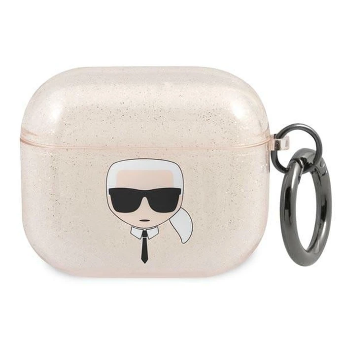 Karl Lagerfeld KLA3UKHGD Apple AirPods 3 cover gold Glitter Karl`s Head