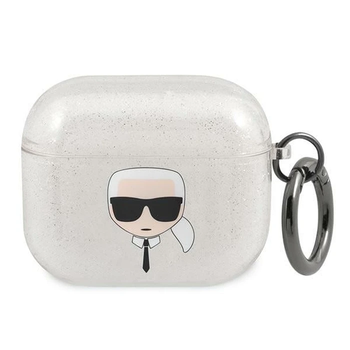 Karl Lagerfeld KLA3UKHGS Apple AirPods 3 cover silver Glitter Karl`s Head