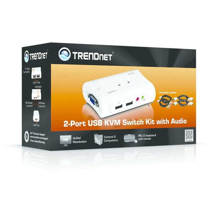 KVM Switch TrendNet 2-Port USB Kit With Audio
