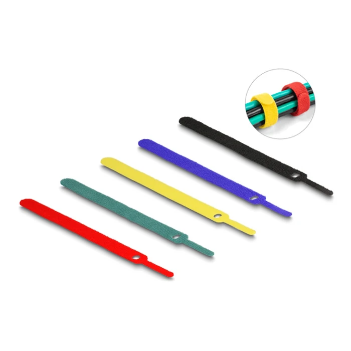 Δεματικά Καλωδίων Delock 19076, velcro, 12x150mm, πολύχρωμα, 10τμχ