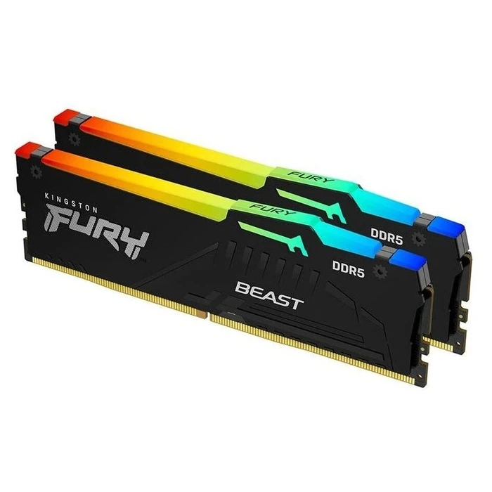 Μνήμη RAM Σταθερού DDR5 32GB Kingston KF568C34BBEAK2-32 FURY BEAST 6800MT/s, Black RGB