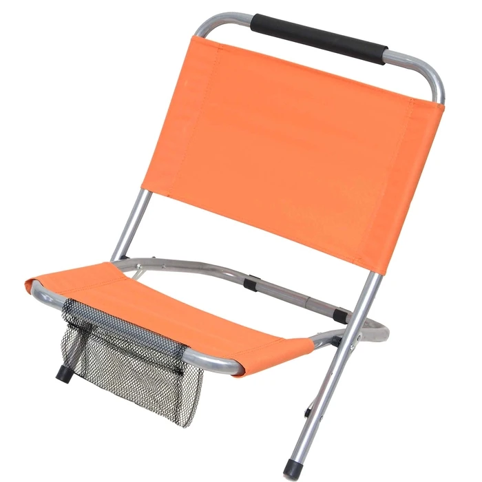 Metal Beach Chair Orange Polyester 600D (SKU 142-4132-2)