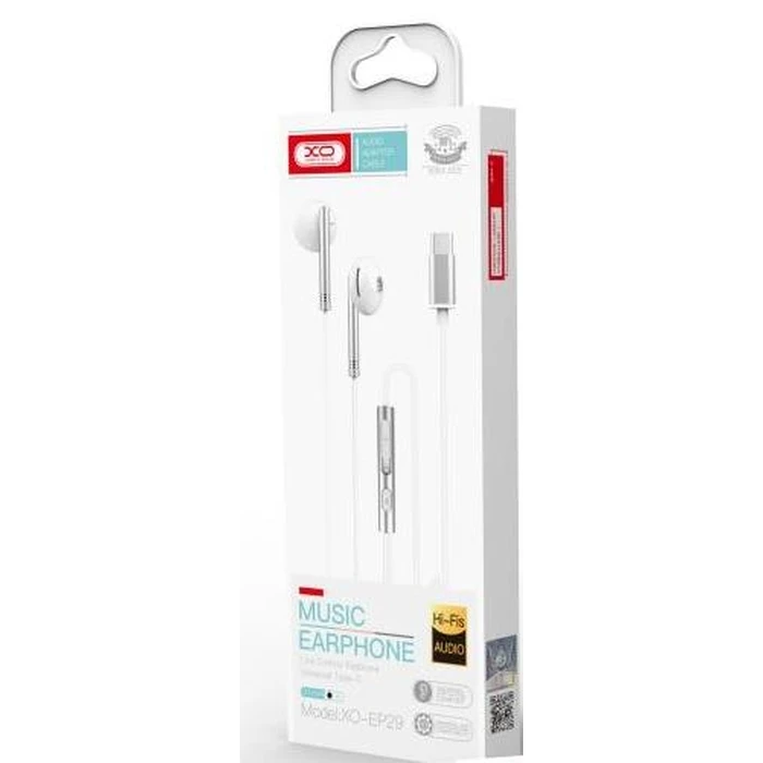 Handsfree Ακουστικά Xo Ep29 Μεταλλικά Type C,Ασημί