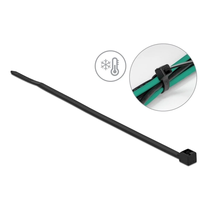 Δεματικά Καλωδίων Delock 19187, 150x3.6mm, μαύρα, 100τμχ