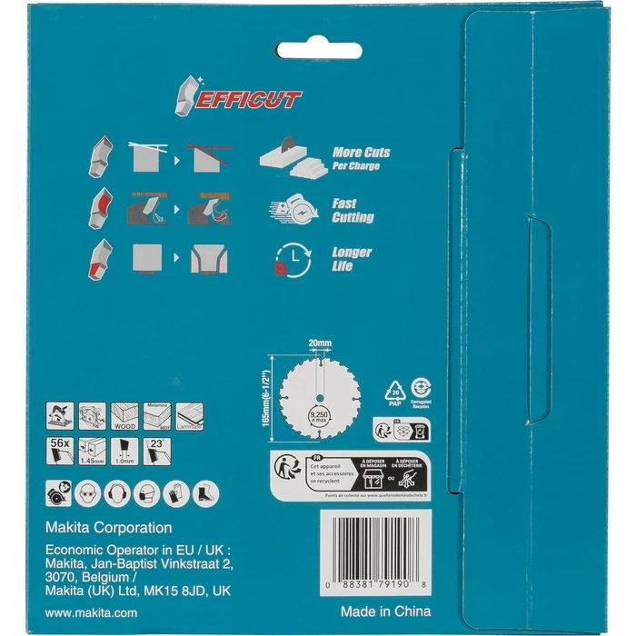 Makita B-57336-2 EFFICUT Σειρά Δίσκου 165x20x56T (2 τεμάχια)