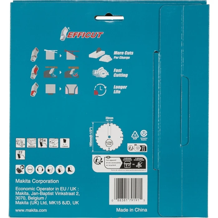 Makita EFFICUT Saw Blade 165x20x25T (B-62985-2)
