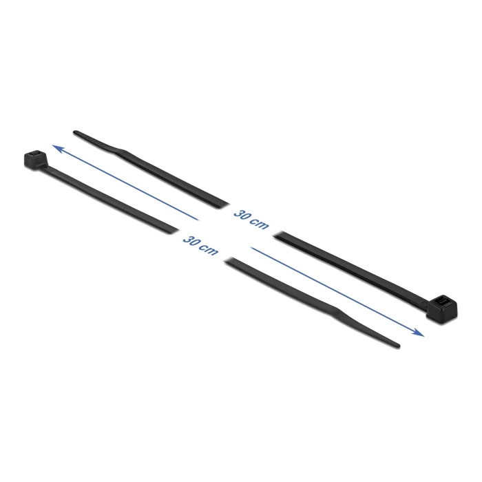 Δεματικά Καλωδίων Delock 19202, 300x4.8mm, μαύρα, 100τμχ