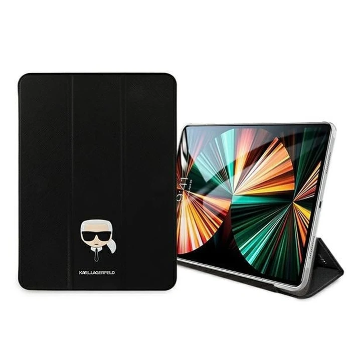 Karl Lagerfeld KLFC11OKHK Apple iPad Pro 11 2021 3. Gen Book Cover black Saffiano Karl Head