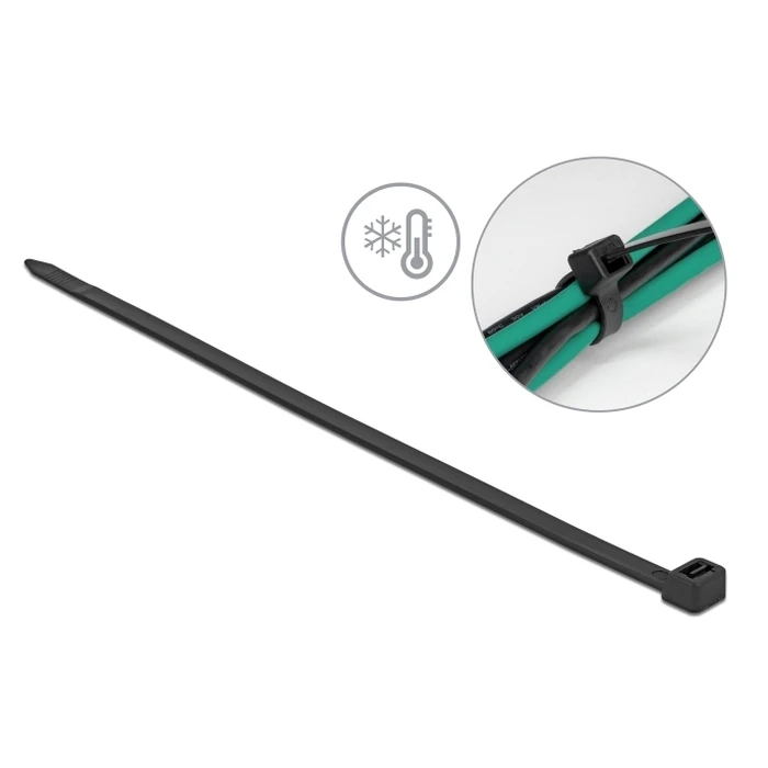 Δεματικά Καλωδίων Delock 19228, 380x7.6mm, μαύρα, 50τμχ