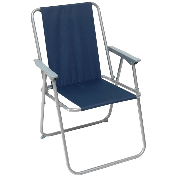 Metal Patio/Garden Chair Blue with Arms Polyester 600D