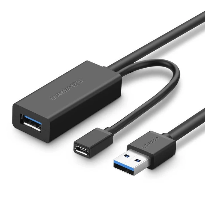 UGREEN US175, USB 3.0, micro USB, extension cable, 5m (black)