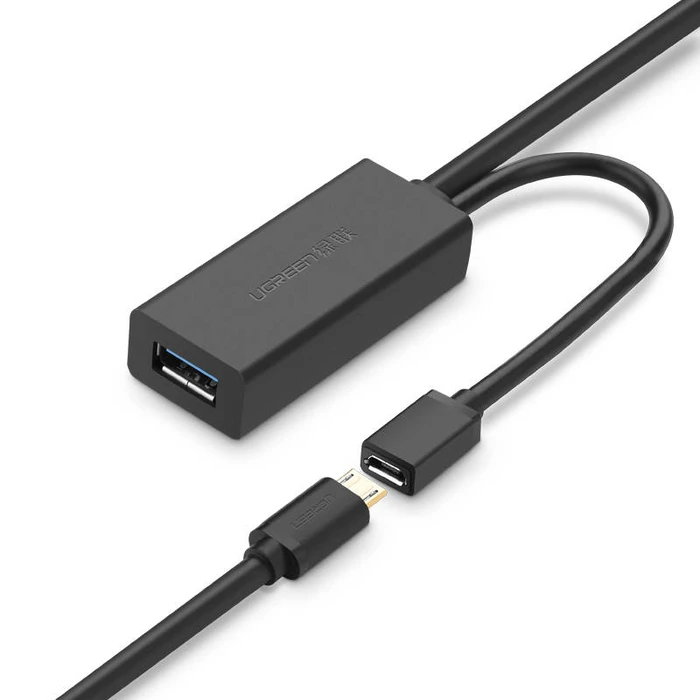 UGREEN US175, USB 3.0, micro USB, extension cable, 5m (black)