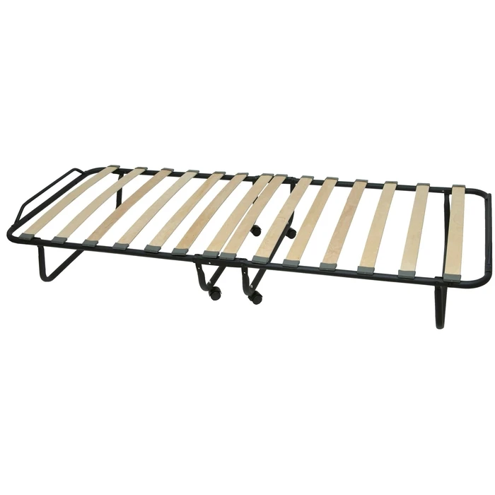 Velco Reinforced Metal Foldable Bed (Italy) with Wheels & 7cm Mattress