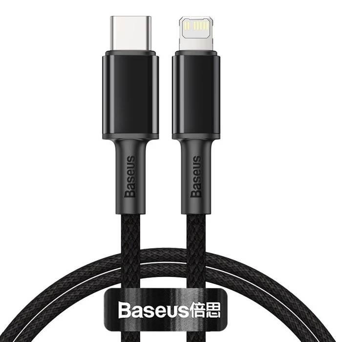 Καλώδιο USB-C Baseus σε Lightning High Density Braided, PD, 20W, 1m (Μαύρο)