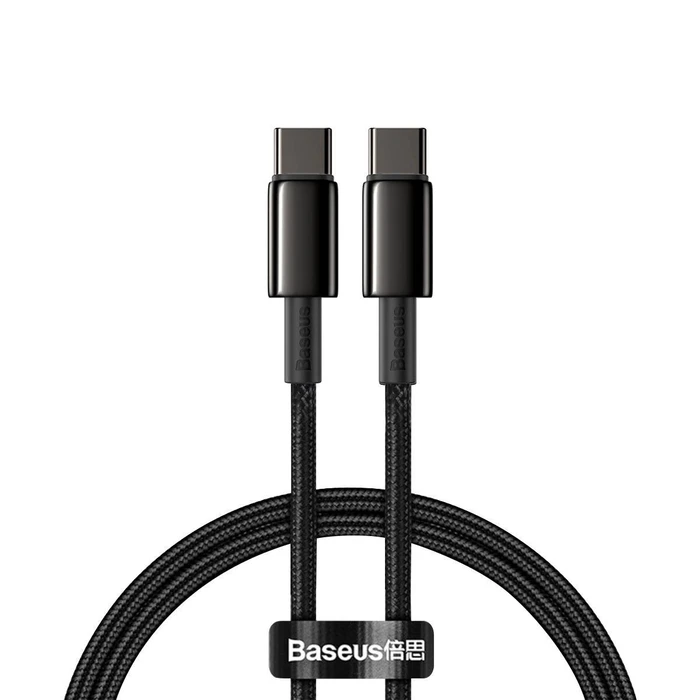 Καλώδιo USB Baseus Tungsten Gold Type-C to Type-C 100W 1m (black)
