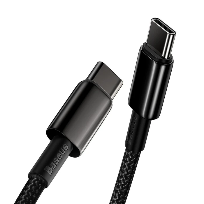 Καλώδιo USB Baseus Tungsten Gold Type-C to Type-C 100W 1m (black)