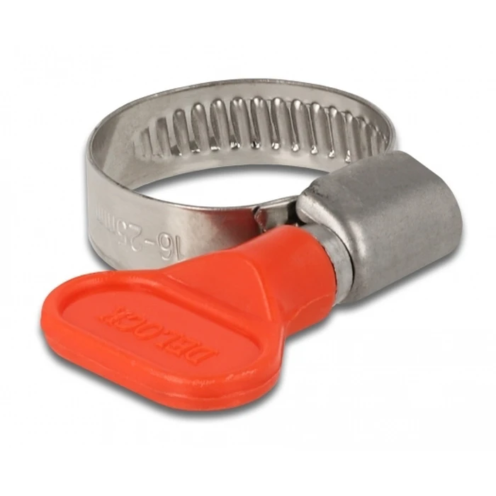 Σφιγκτήρας Delock λαστιχοσωλήνα με πεταλούδα 16-25mm, κόκκινος, 10τμχ