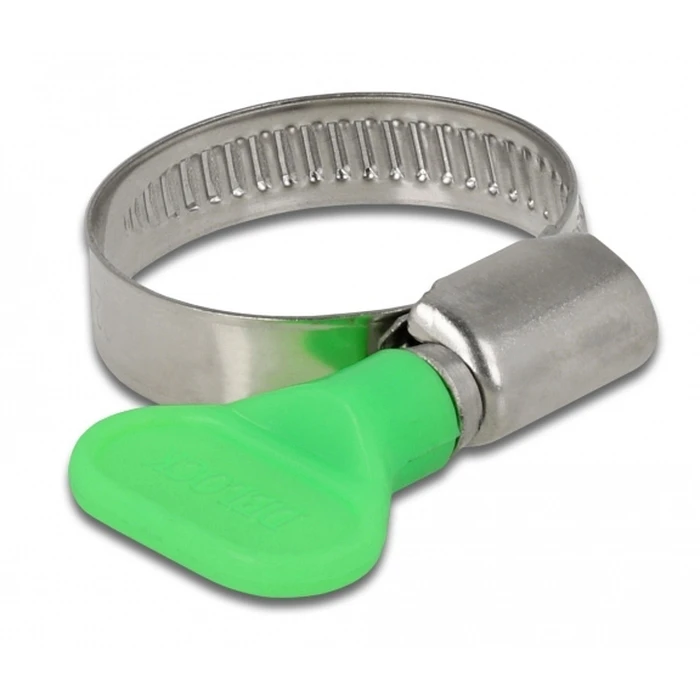 Σφιγκτήρας Delock λαστιχοσωλήνα με πεταλούδα 22-32mm, πράσινος, 10τμχ