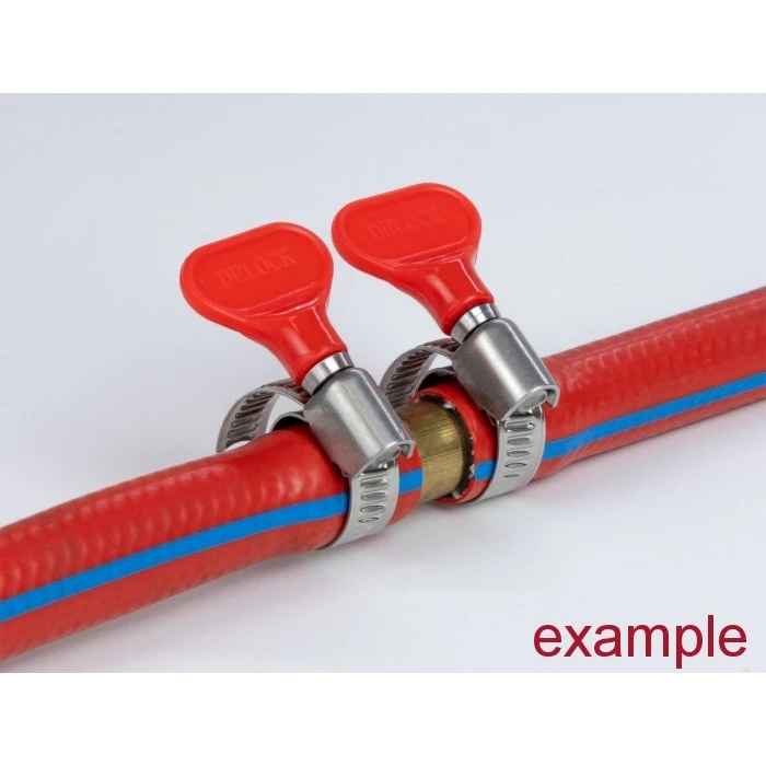 Σφιγκτήρας Delock λαστιχοσωλήνα με πεταλούδα 40-60mm, κόκκινος, 10τμχ