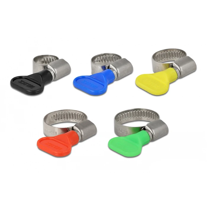 Σετ Σφιγκτήρα Delock λαστιχοσωλήνα με πεταλούδα, 10 τμχ