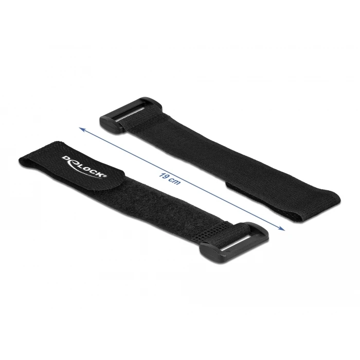 Δεματικά Καλωδίων Delock ιμάντες velcro 19531, 190 x 25mm, μαύρος, 5τμχ