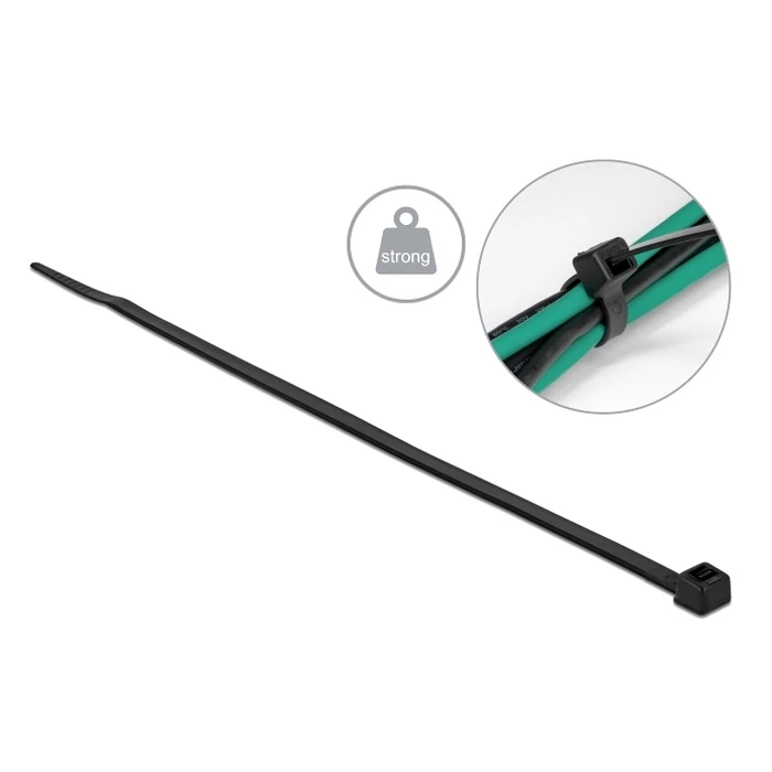 Δεματικά Καλωδίων Delock 19561, 300x4.8mm, μαύρα, 100τμχ