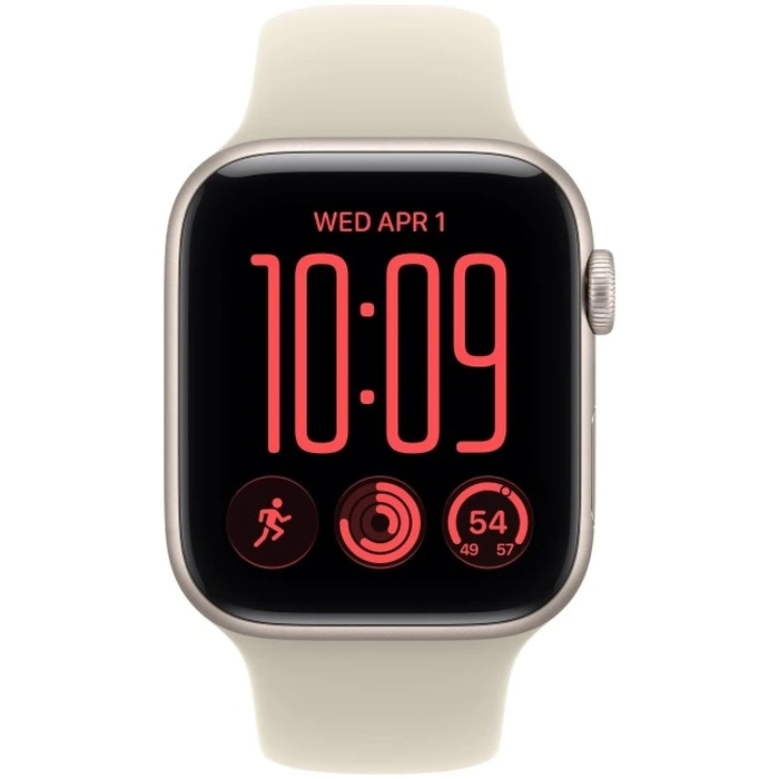 Apple Watch SE 3 GPS + Cellular 44mm Starlight Aluminium Case with Sand Sport Band (M/L) - MJLN4MP/A