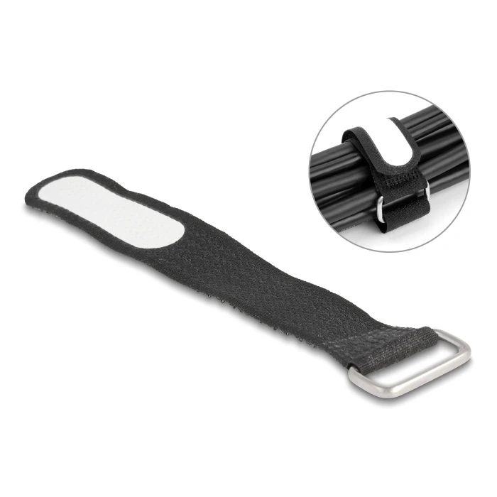 Δεματικά Καλωδίων Delock ιμάντες velcro 19603, 12.7 x 2cm, μαύρος, 5τμχ