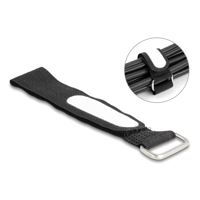 Δεματικά Καλωδίων Delock Ιμάντες Τύπου Velcro 19606, 20.3 X 2Cm, Μαύρος, 5τμχ