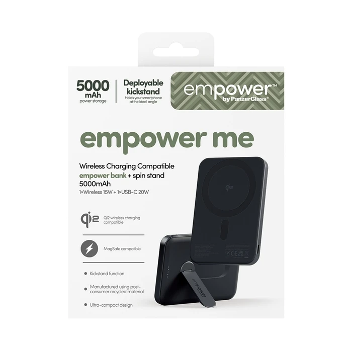 PanzerGlass Empower MagSafe 5000mAh 20W with USB-C Port - Black