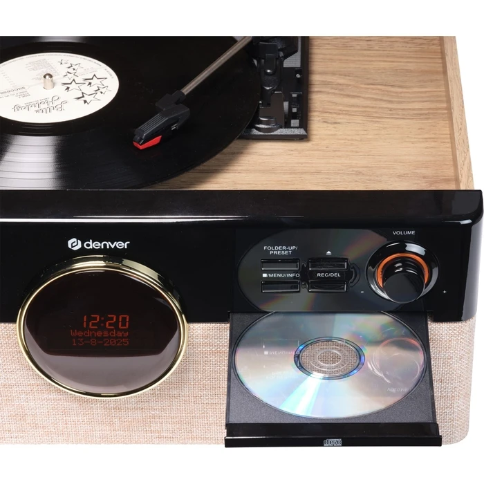 Denver MRD-180 Turntable with Built-in Speakers – Brown