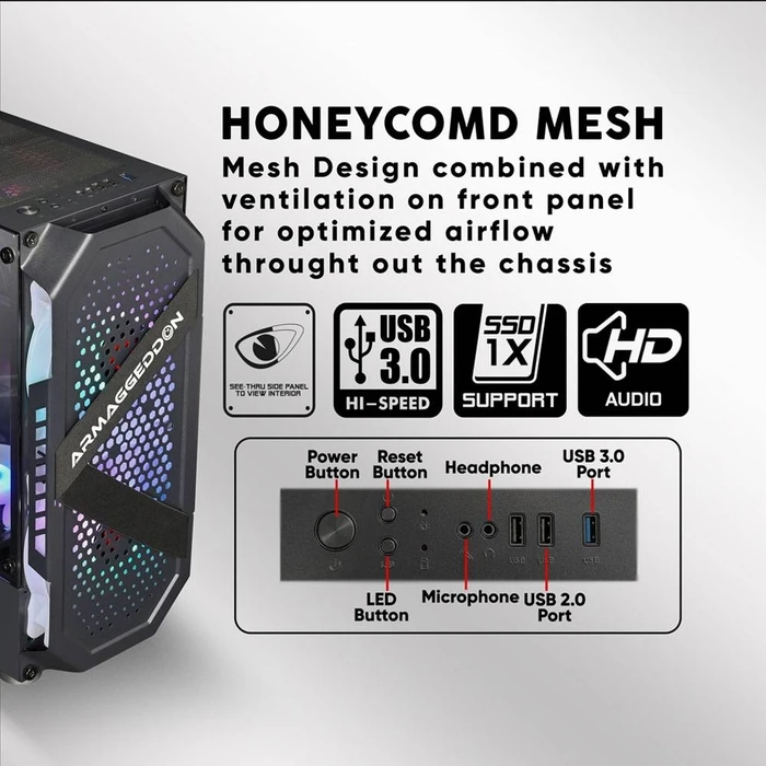 Κουτί Η/Υ Armaggeddon With 4 Argb Fans Tritron Pro 200 White