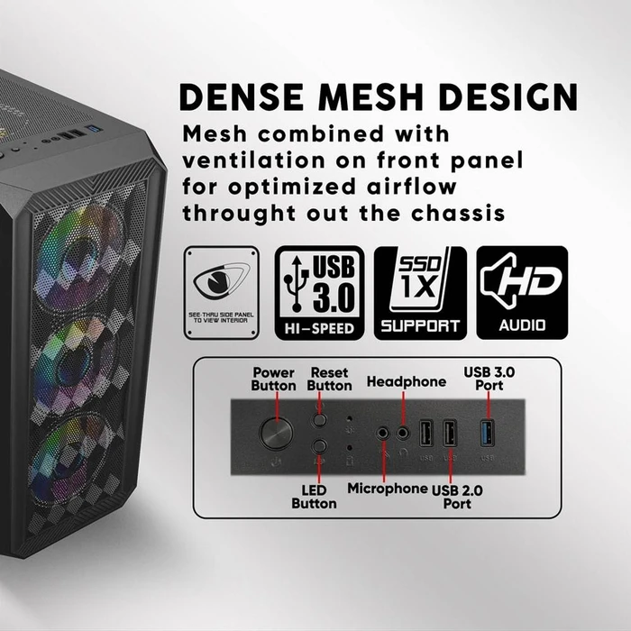 Κουτί Η/Υ Armaggeddon With 4 Argb Fans Tritron Pro 100 White