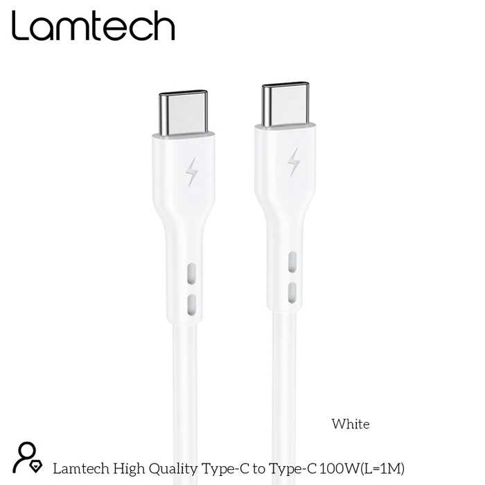 Καλώδιo USB Lamtech Type-C to Type-C 100W FAST CHARGE 1M