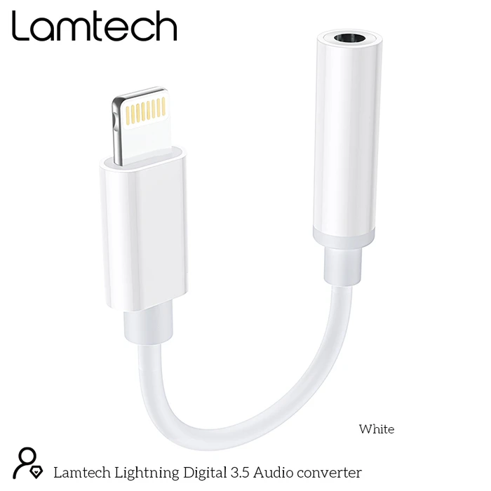 Αντάπτορας 3,5mm Lamtech Lightning Audio JACK WHITE