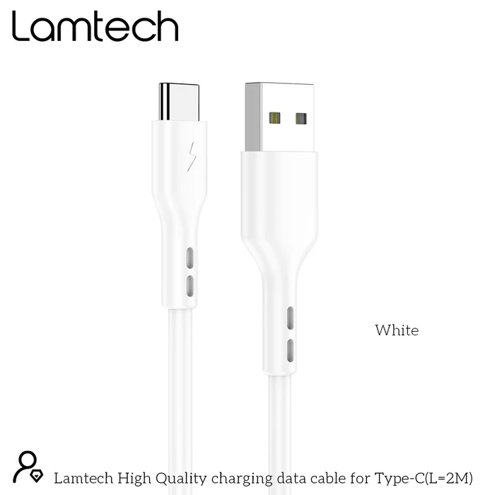 Καλώδιo USB Lamtech Data Type-C 2M WHITE