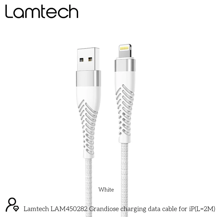 Καλώδιο Lightning Lamtech Lightning to HIGH QUALITY UNBREAKABLE SILVER 2M
