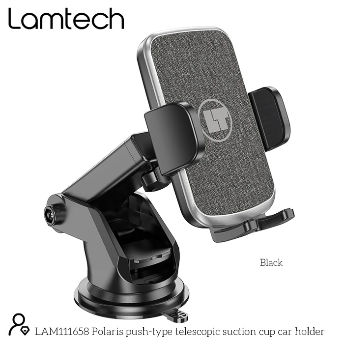 Βάση Κινητού Αυτοκινήτου Lamtech TELESCOPIC SUCTION CUP Black