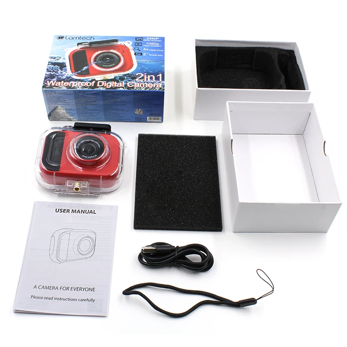 Action Camera Lamtech 2in1 Waterproof DIGITAL RED