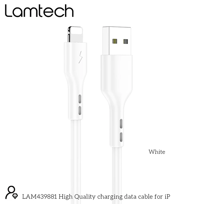 Καλώδια USB Lamtech Charging & Data Lightning 1m White