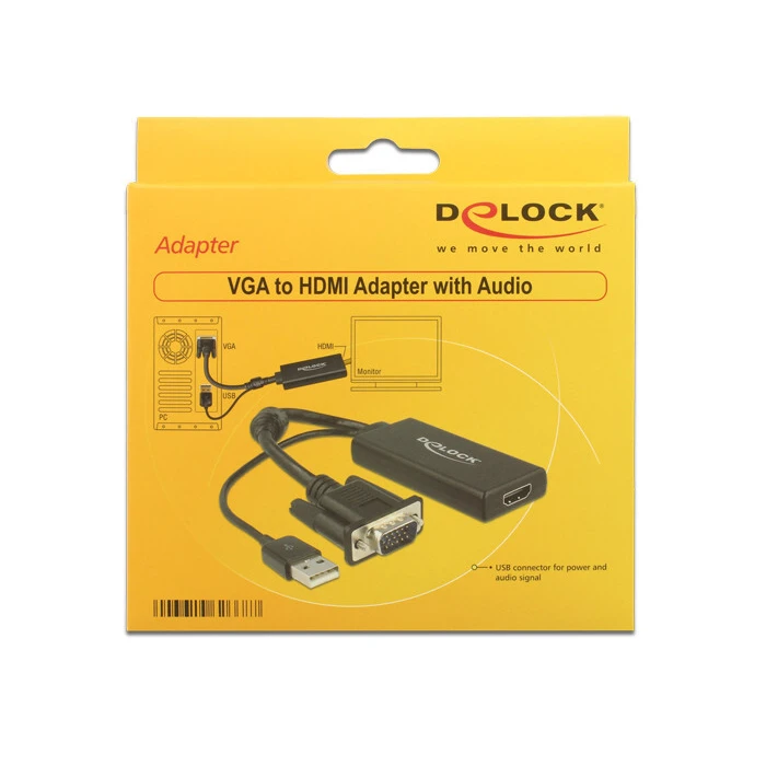 Αντάπτορας Delock VGA D-Sub15 + USB to HDMI