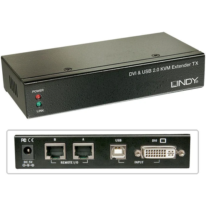 KVM Switch Lindy 39377 Ca6 KVM Extend DVI USB Audio 50m Extend DVI USB 2 50m Cat6