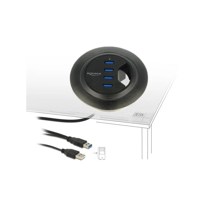 USB Hub Delock USB 3.0 Table Mount 4-Port