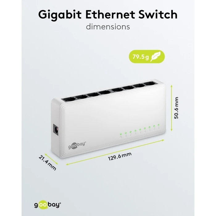 Goobay Gigabit Ethernet Switch 8 Θυρών 64564 Λευκό