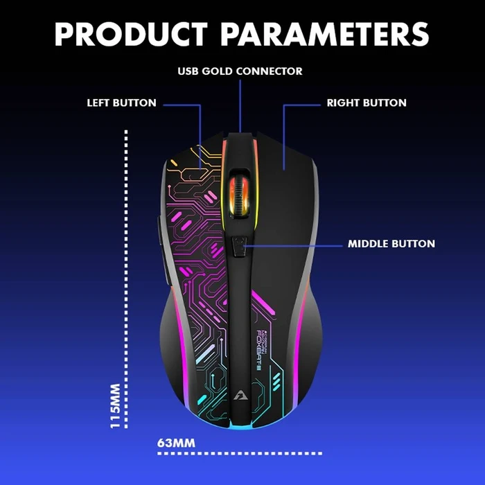 Gaming Ποντίκι Armaggeddon 2.4G Wireless Rgb 10000 Cpi Mikoyan Foxbat-Iii Cyberpunk Black