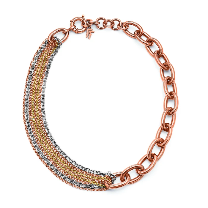 Γυναικείο Κολιέ Folli Follie 1N14T072Rya (30cm) από Ατσάλι Pink