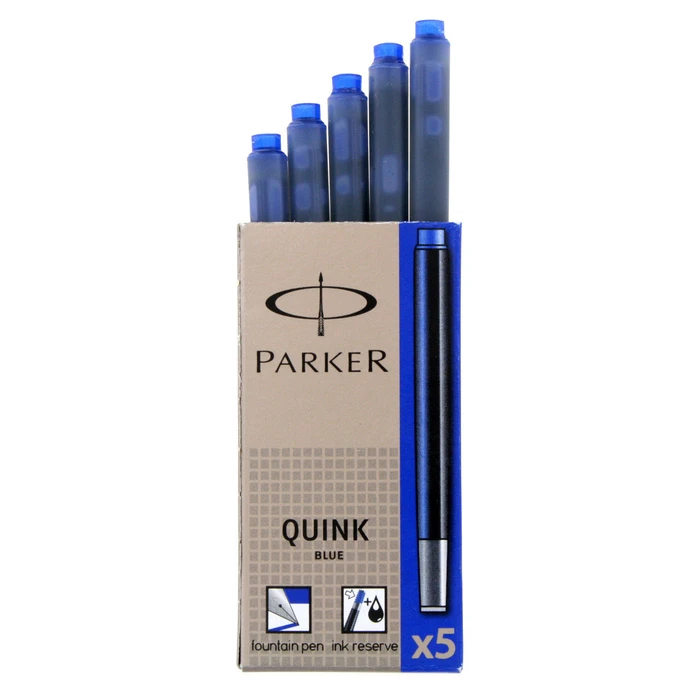 Ανταλλακτικό Μελάνι 1x5 Parker ink cartridge Quink Blue Washable