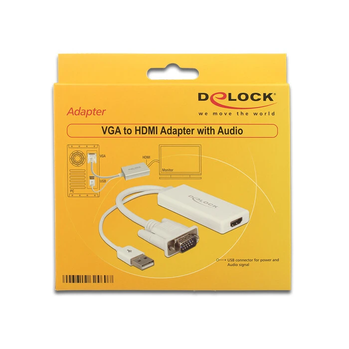 Αντάπτορας Delock VGA D-Sub15 + USB to HDMI