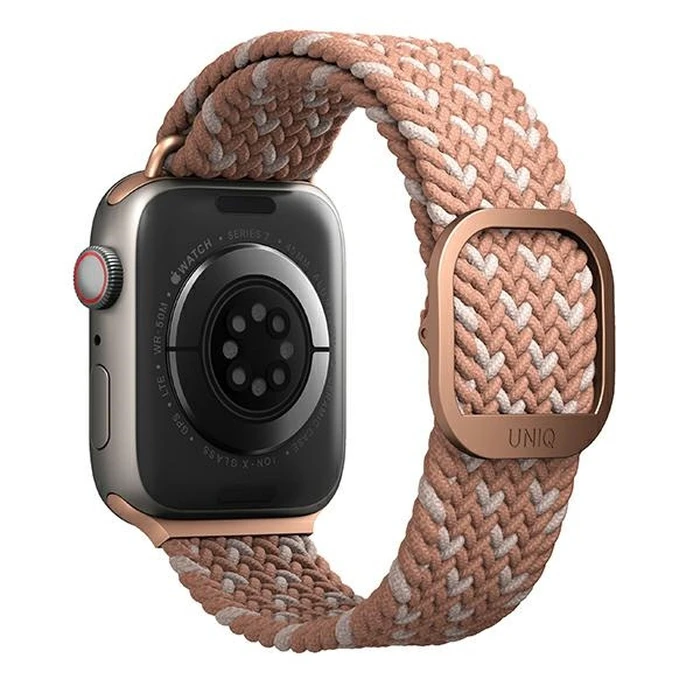UNIQ Aspen strap Apple Watch 4/5/6/7/SE/8/9/10 40/41/42mm Braided DE pink/citrus pink